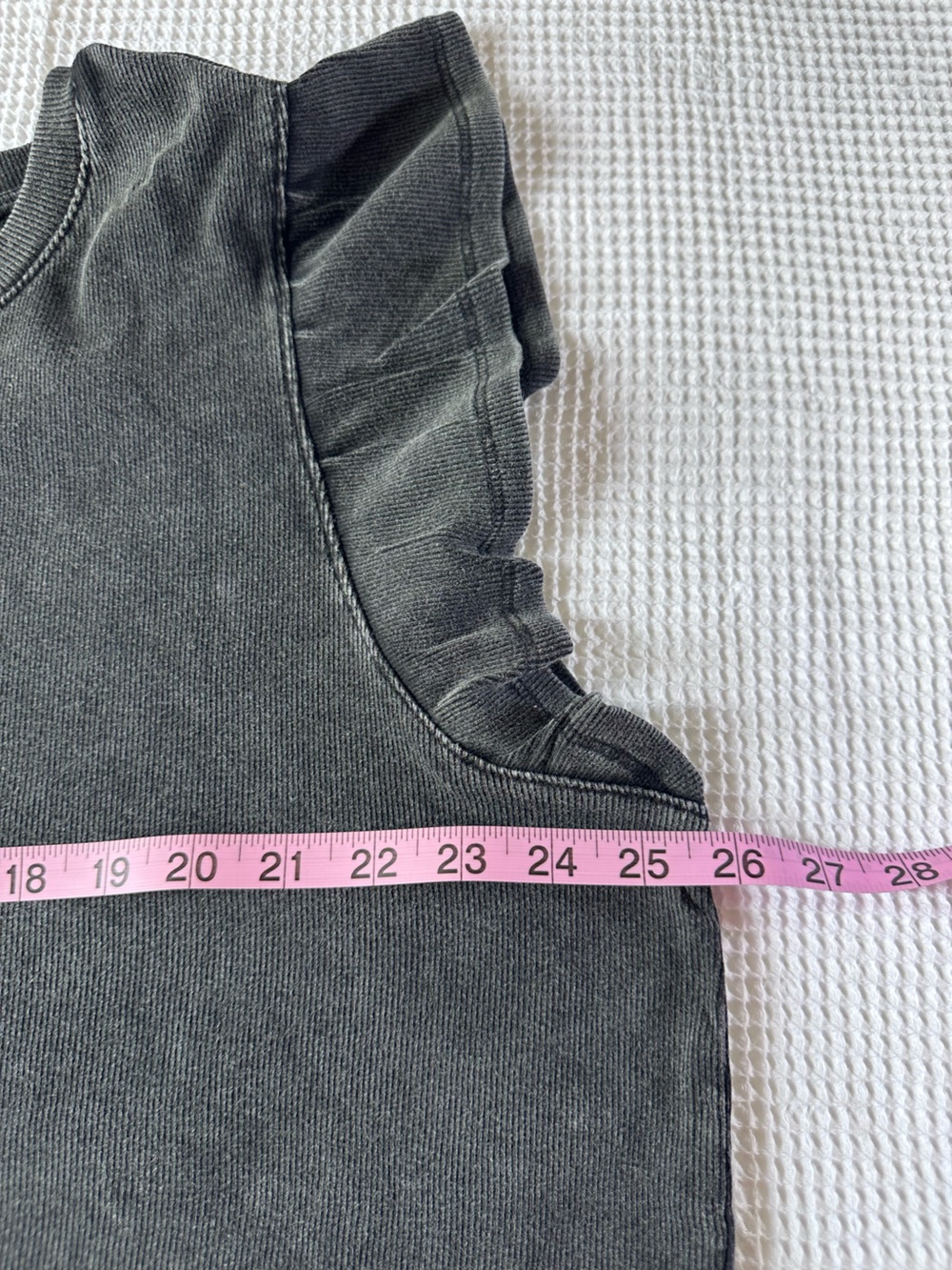 Black Washed Ruffle Sleeve Top - Picture 7 of 12